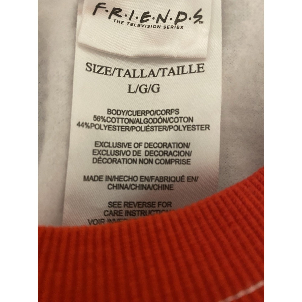 Friends L White/Red/Green Crew Neck Christmas Graphic Sweatshirt, Ugly Sweater - Picture 4 of 4